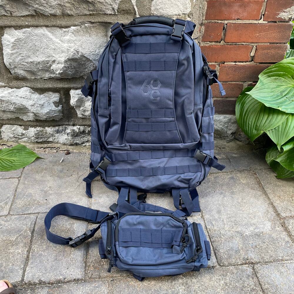 Tactical Outdoor Bug Out Bag Backpack and Fanny pack by Anderson Tactical Navy